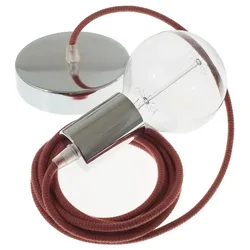 Cables Suspension Luminaire Rz28 Zigzag 2 M Fire Red / Grey / Chrome Plated One Size