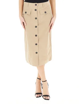 Gonna Midi Cotone LIU JEANS BEIGE 38 - Liu jo - FashionsVida