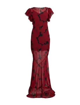 Maxi-Kleid Damen Ziegelrot 34,36,38 Damen - De La Vali - FashionsVida
