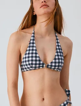 Top de bikini halter de cuadros vichy - Bohodot - FashionsVida