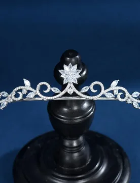 HIBRIDE Simple Leave Flower Shape Design Temperament Women Wedding Party Hair Accessories Cubic Zirconia Tiaras and Crowns C-119 - Aliexpress - FashionsVida