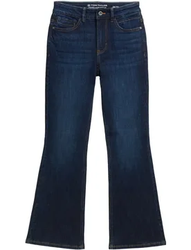 Vaquero campana de mujer de cintura alta con cremallera y botón, bolsillos laterales y diseño liso - Tom Tailor - FashionsVida