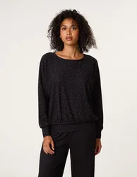 Rhinestone Batwing Top - L/XL / BLACK - female