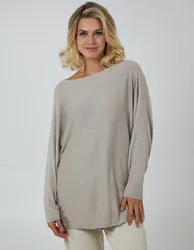 Oversized Long Sleeve Top - ONE / STONE - female