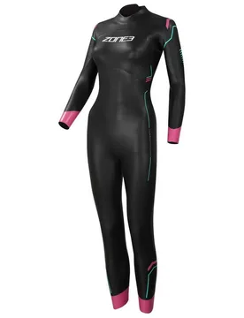 Agile Woman Long Sleeve Neoprene Wetsuit Black / Pink / Turquoise ST Women - Zone3 - FashionsVida