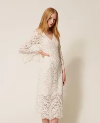 Robe midi en dentelle