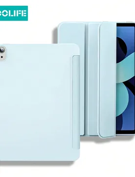 Pieza Funda protectora de unicolor de TPU Koolife de 3 pliegues, compatible con iPad de 10.ª generación de 10.9", iPad de 10.2" (7.ª, 8.ª y 9.ª g - Shein - FashionsVida