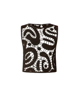 Canotte e top donna - eruzione top crochet - marrone - PINKO - FashionsVida