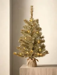 Ft Pre-Lit Champagne Christmas Tree Champagne
