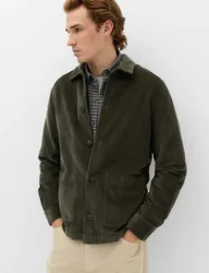 Pure Cotton Corduroy Garment Dye Overshirt Hunter Green male
