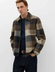 M&S Checked Jacket Brown Mix male