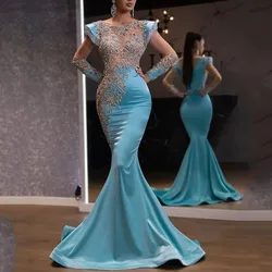 New fishtail banquet long gold-plated elegant dress