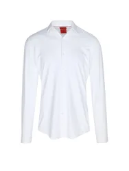 HUGO Jerseyhemd Slim Fit KENNO weiss 39 herren