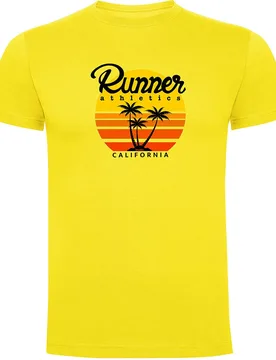 Maglietta A Maniche Corte Runner Athletics Yellow S - Kruskis - FashionsVida