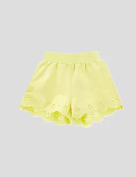 Shorts ricamato bambina giallo chiaro - Monnalisa - FashionsVida