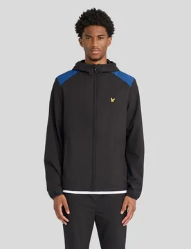 Men's Sports Panelled Windbreaker Jacket Jet Black/ Navy Peony - Lyle & Scott - FashionsVida