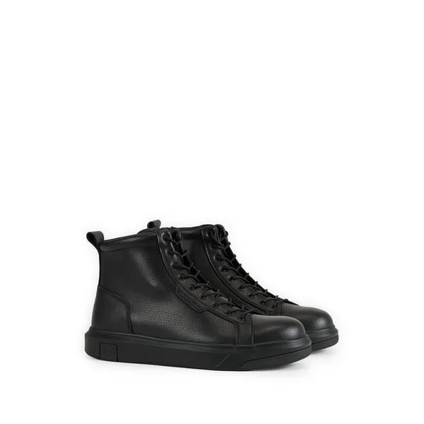 Boots à lacets en cuir - Giorgio Armani - FashionsVida