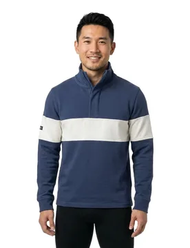 Polo à Manches Longues Classic Rugby Henley Lauren Navy/White XL - Superdry - FashionsVida