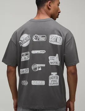 Herren Übergroßes Disney Cars Lizenz-Druck-Oberteil Charcoal Größe XS - boohooMAN - FashionsVida