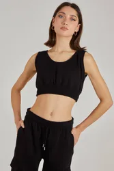 Women's Cropped Lounge Bralette in Black Size: Medium - Black - Size: M