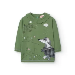 Boboli Vestito A Maniche Lunghe Knitwear Green 12 Mesi