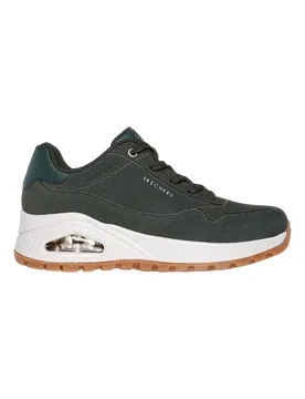 Sneakers verde oliva in suede con suola alta Uno Rugged Chillproof 38 - Skechers - FashionsVida