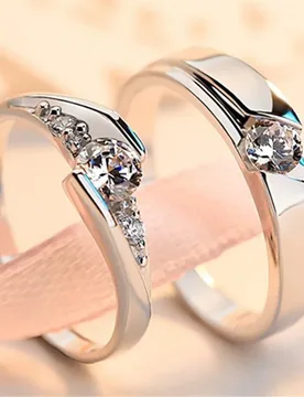 Fashion Zircon Couple Ring A Natural Pair of Wedding Rings for Men and Women - Aliexpress - FashionsVida