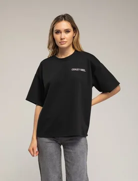 Top de mujer de manga corte con texto crazy girl - Tantra - FashionsVida