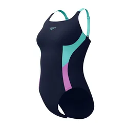 Shaping Solid Splice Swimsuit True Navy UK 42 Women