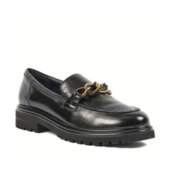Tate Faux Leather Womens Black Loafers - Size Uk 8