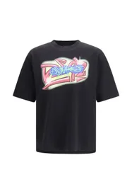 T-shirt nero uomo stampa logo