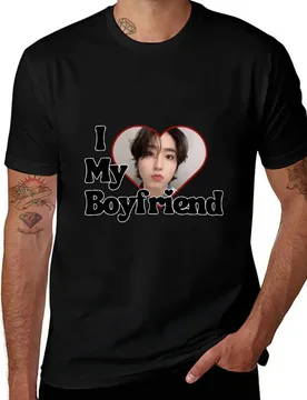 Han Jisung I love my boyfriend sticker T-Shirt Plus Size Outdoor Casual Top - Aliexpress - FashionsVida