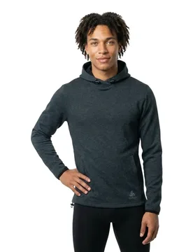 Essential Knit Hoodie Dark Grey Melange M Men - Odlo - FashionsVida
