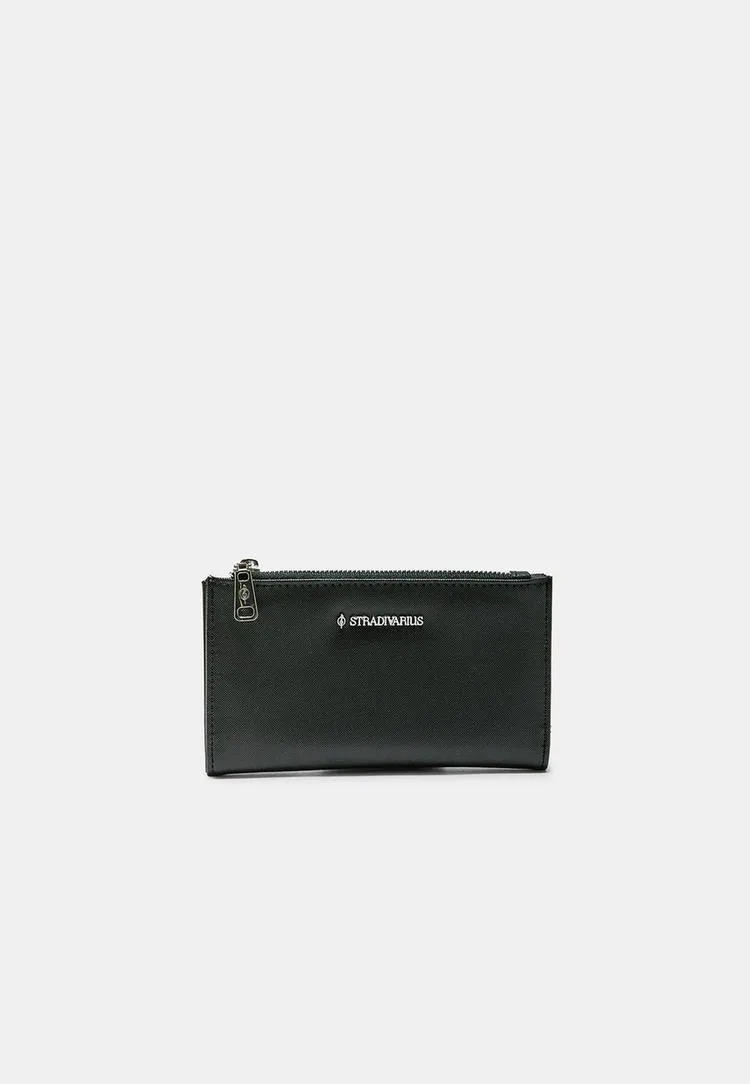 Basic-Reißverschluss-Geldbörse Schwarz OS - Stradivarius - FashionsVida
