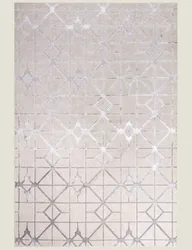 Asiatic Aurora Lattice Rug Silver
