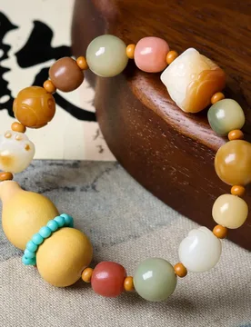 Gourd-shaped multi-bead , Bodhi root, lion dance, cat paw, olive pit, Chinese-style bracelet - Aliexpress - FashionsVida