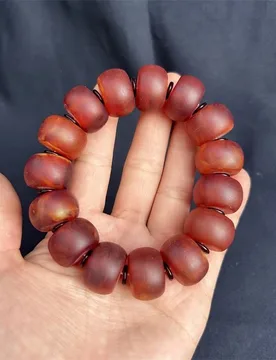 Raw -style bead bracelet, barrel , jujube , single-loop orange peel old amber frosted drum beads bracel - Aliexpress - FashionsVida