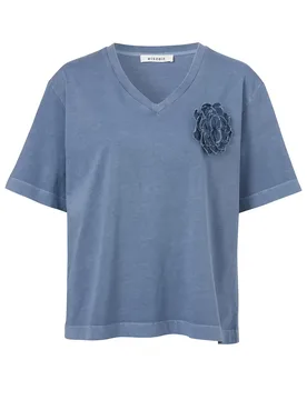 T-Shirt V-Ausschnitt 1/2 Arm Schmuc female - 48 - FashionsVida