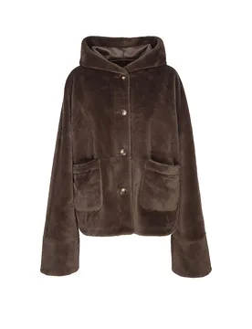 Veste réversible aspect fourrure RYLEE marron 36 - Studio - FashionsVida