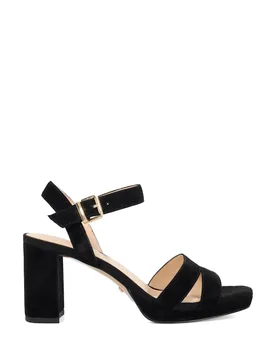 Wide Fit Ankle Strap Block Heel Sandals Black female - Dune london - FashionsVida