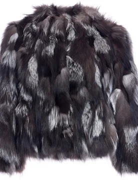Chaqueta de pelo de mujer de retales de zorro sin cuello - Maximilian - FashionsVida