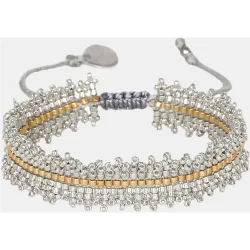 Pulsera Fringe Miyuki plata dorado