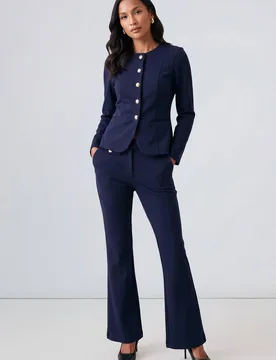 Women's Compact Jersey Kick Flare Trouser in Navy Size: 10 - Navy - Size: 10 - Debenhams - FashionsVida