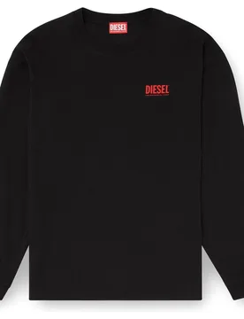 Camiseta de manga larga y corte relajado con logotipo biscotto - Diesel - FashionsVida