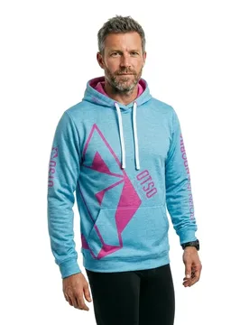 Felpa Con Cappuccio Light Blue & Pink S - OTSO - FashionsVida