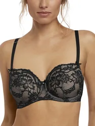 Womens Bronte Vertical Seam Bra - Black Nylon - Size 36d