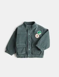 Pure Cotton Cord Badge Jacket (0-5 Yrs) Blue Mix male