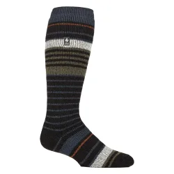 Mens Thermal Ski Patterned Socks - Grey Cotton - Size Uk 6-11