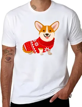 Christmas corgi T-Shirt man t shirt cotton printed t shirts for man T-Shirt - Aliexpress - FashionsVida