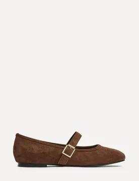 Women's Schedule Brown Faux Suede Ballet Flats Size: 7-Standard Fit - Brown - Size: 7-Standard Fit - Linzi - FashionsVida